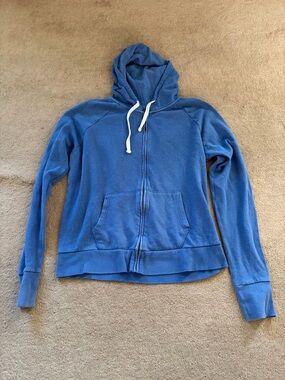 SO Blue Zip-Up Hoodie with Drawstring